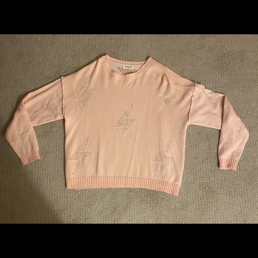 Light pink lightning bolt sweater